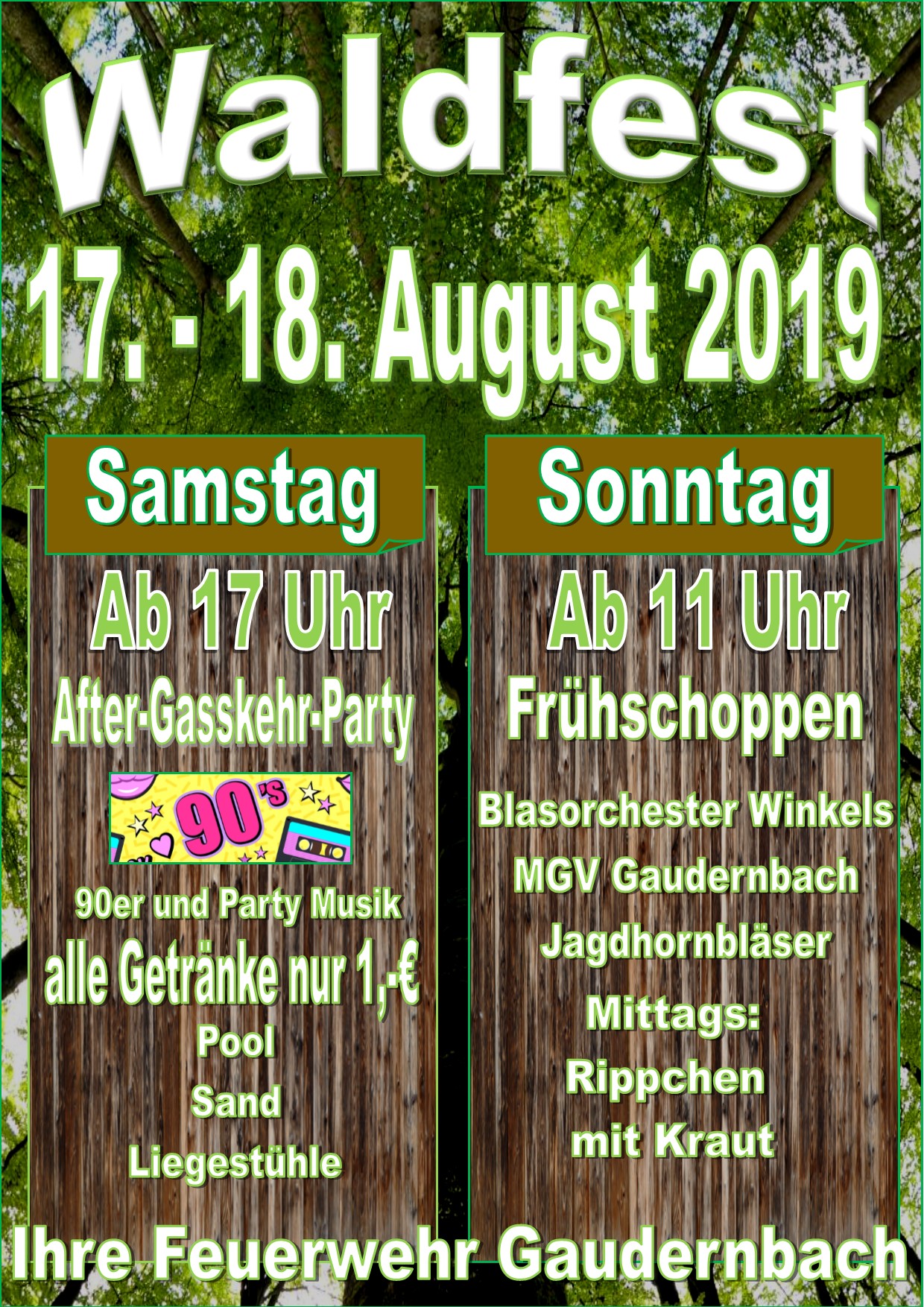 Flyer Waldfest 2019